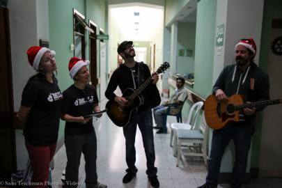 Singing Christmas carols in Hospitalito Atitlán.