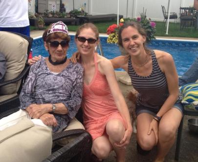 With the birthday girl. Note: her tiara says